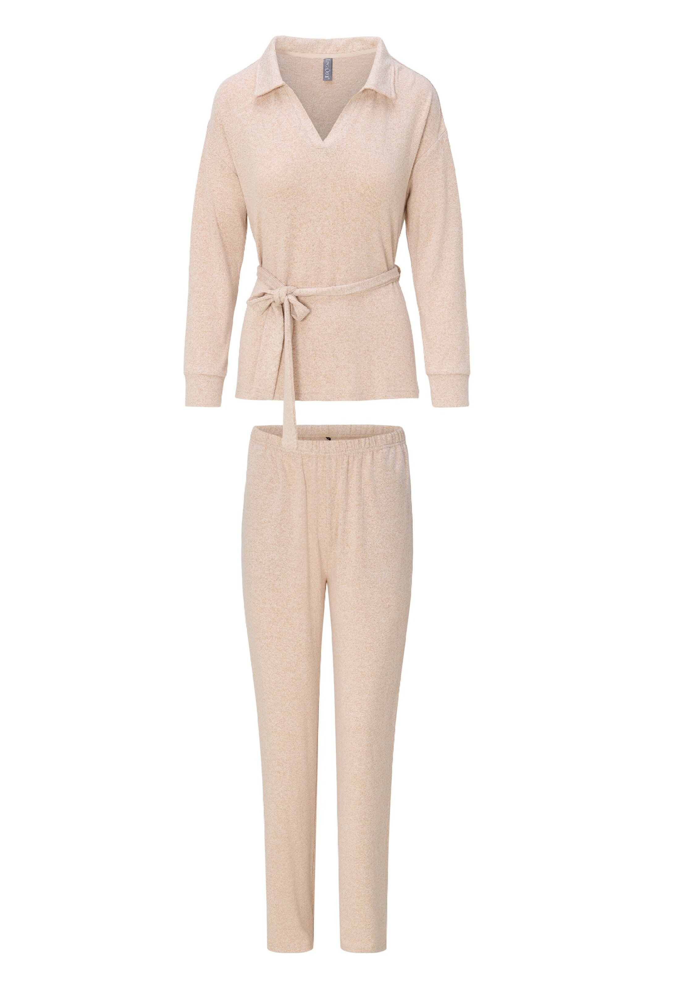 LingaDore Pajama in Beige: front