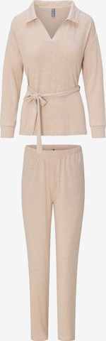 LingaDore Pyjama in Beige: Vorderseite
