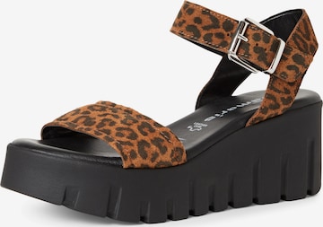 Sandales à lanières Tamaris en marron : devant