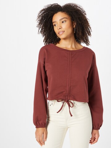 Sweat-shirt 'Marina' ABOUT YOU en marron : devant