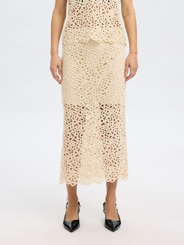 Gonna 'SLFAlima' di SELECTED FEMME in beige: frontale