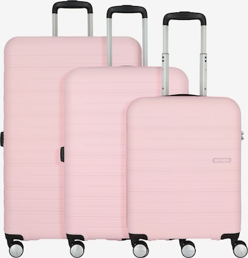 American Tourister Suitcase Set in Pink: front