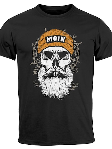 Neverless Shirt 'Skull Moin'‌‌‌‌‌‌‌‌‌‌ in Schwarz: Vorderseite