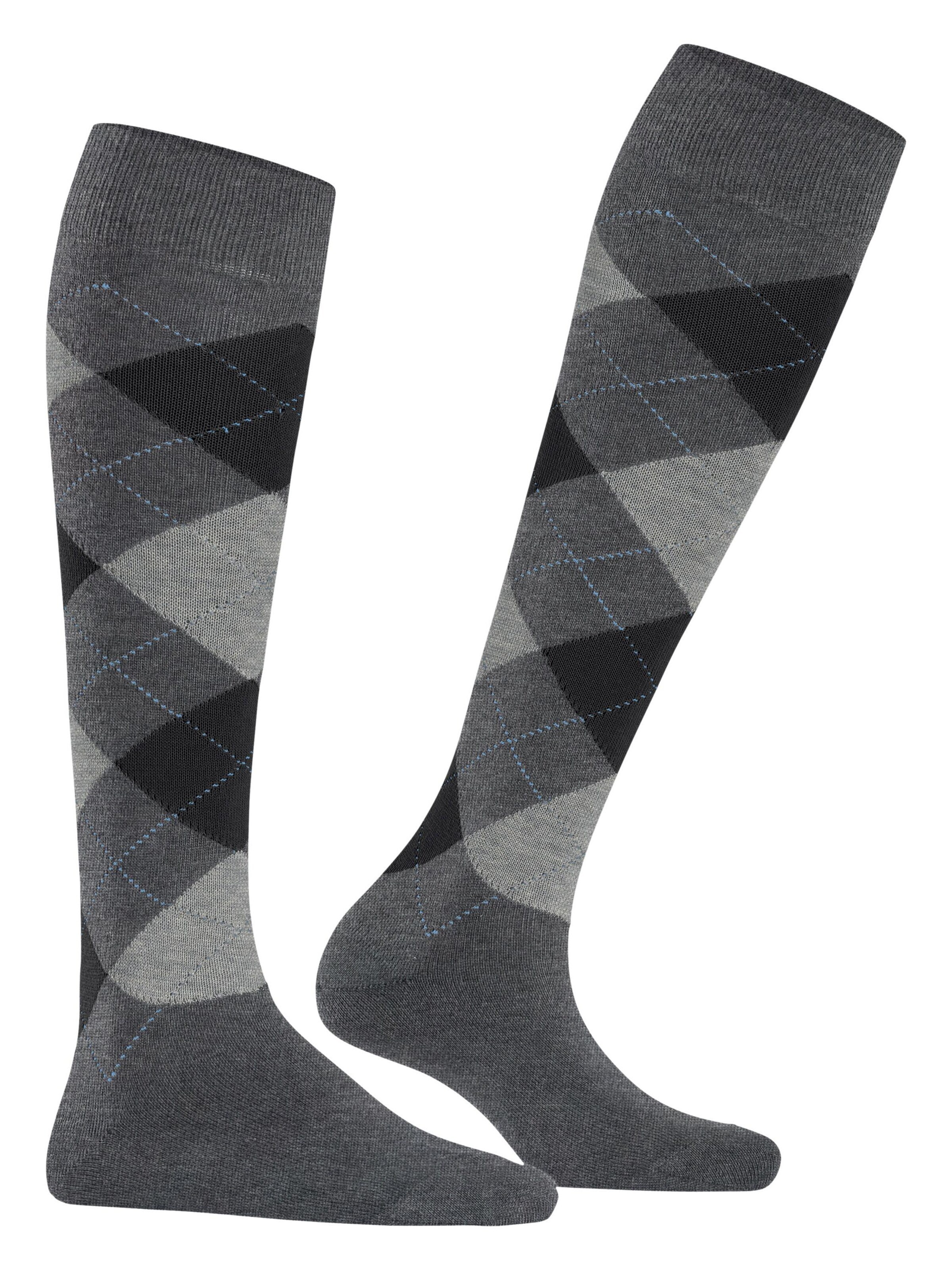 BURLINGTON Over the Knee Socks 'Queen' in Grey: front