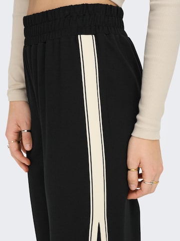 ONLY Wide leg Broek 'POPTRASH-SUKI' in Zwart