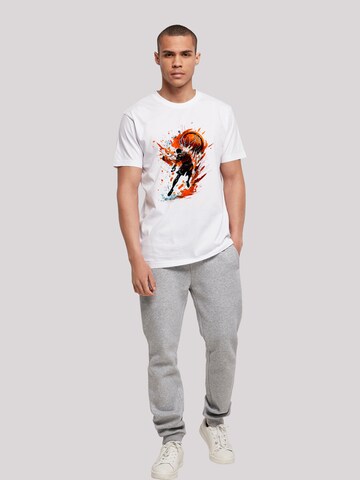 T-Shirt 'Basketball' F4NT4STIC en blanc