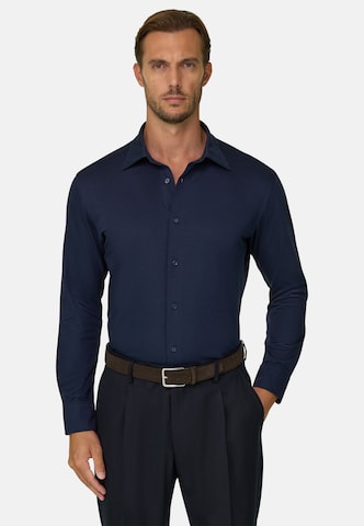 Boggi Milano Regular fit Button Up Shirt in Blue: front