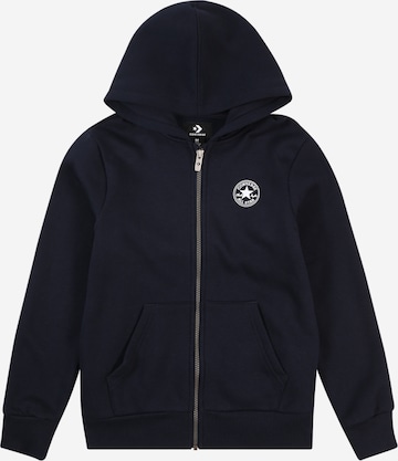 CONVERSE - Casaco em moletão em azul: frente