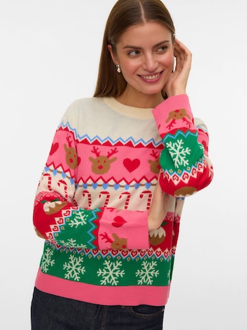 VERO MODA Sweater 'VMNewChristmasStuff' in White: front