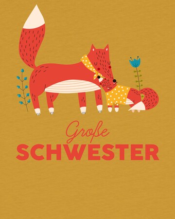 watabout.kids Shirt 'Fuchs Große Schwester' in Yellow