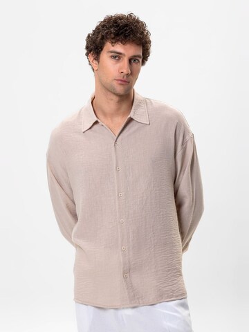 Antioch Comfort fit Button Up Shirt in Beige: front