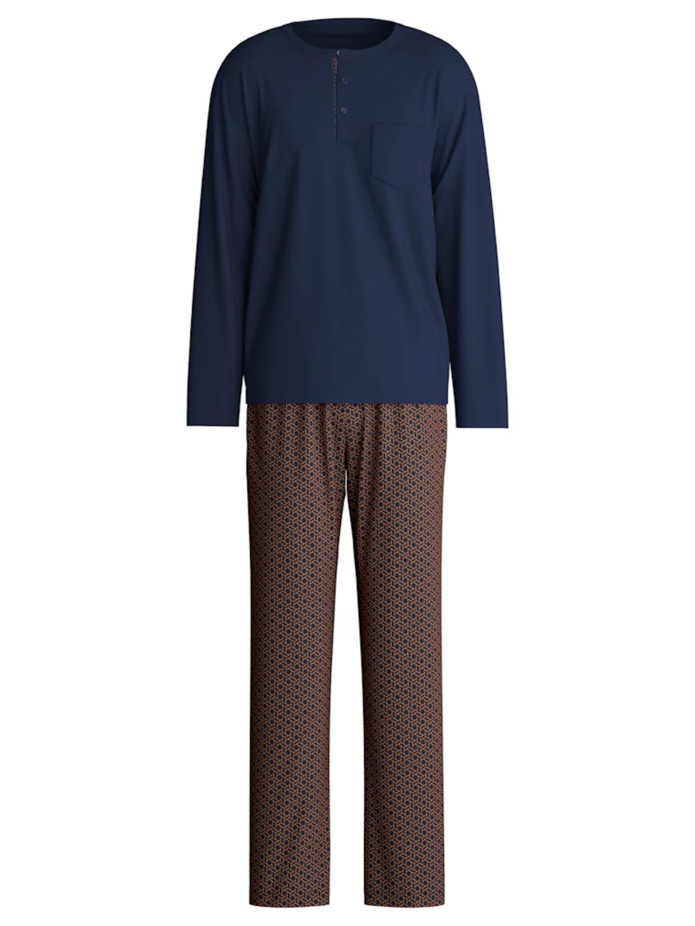 CALIDA Pyjama lang in Blauw: voorkant