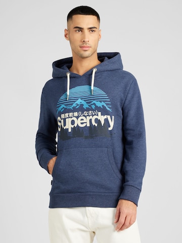 pelēks Superdry Sportisks džemperis 'Great': no priekšpuses