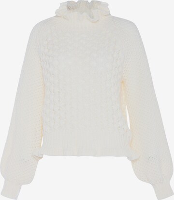 Pull-over faina en blanc : devant