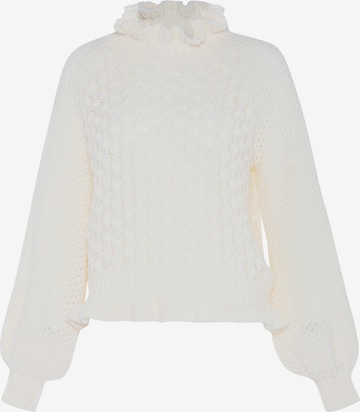 Pull-over faina en blanc : devant