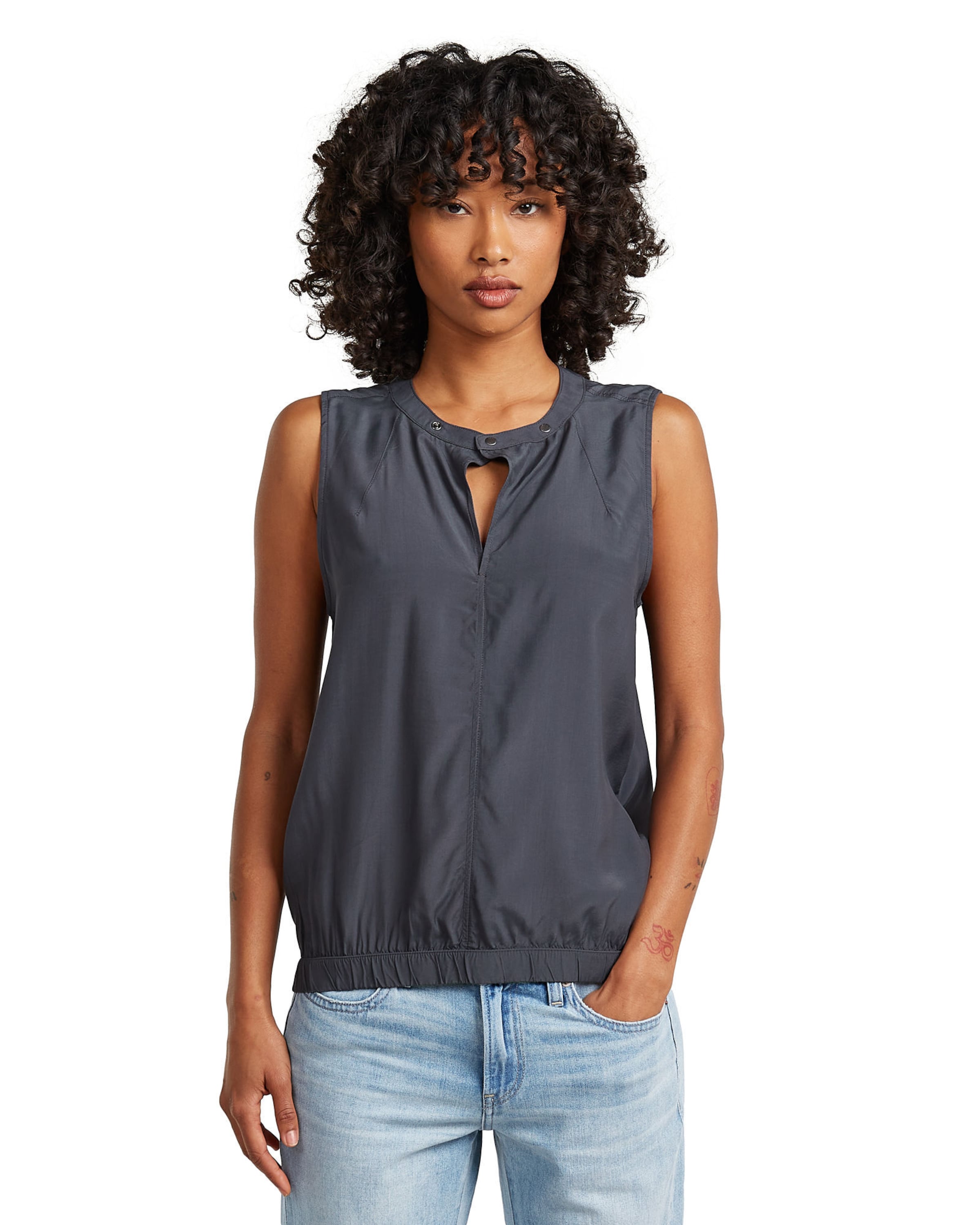 G-STAR Shirt 'Sleeveless Top' in Grey: front