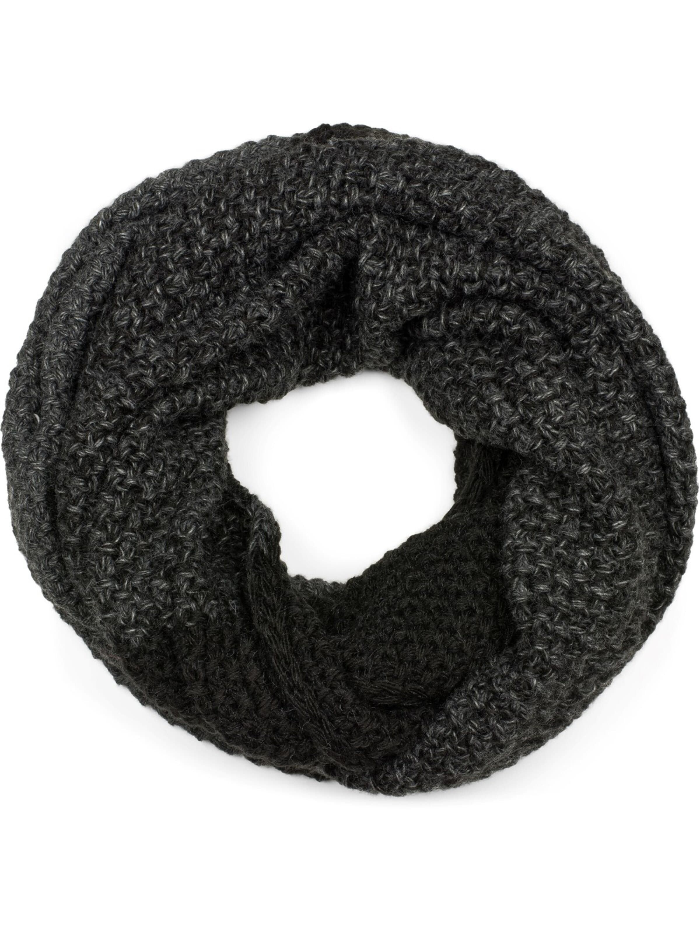 styleBREAKER Schlauchschal '2-Farbiges Ombré Strick Loop'‌‌‌‌‌ in Schwarz: Vorderseite