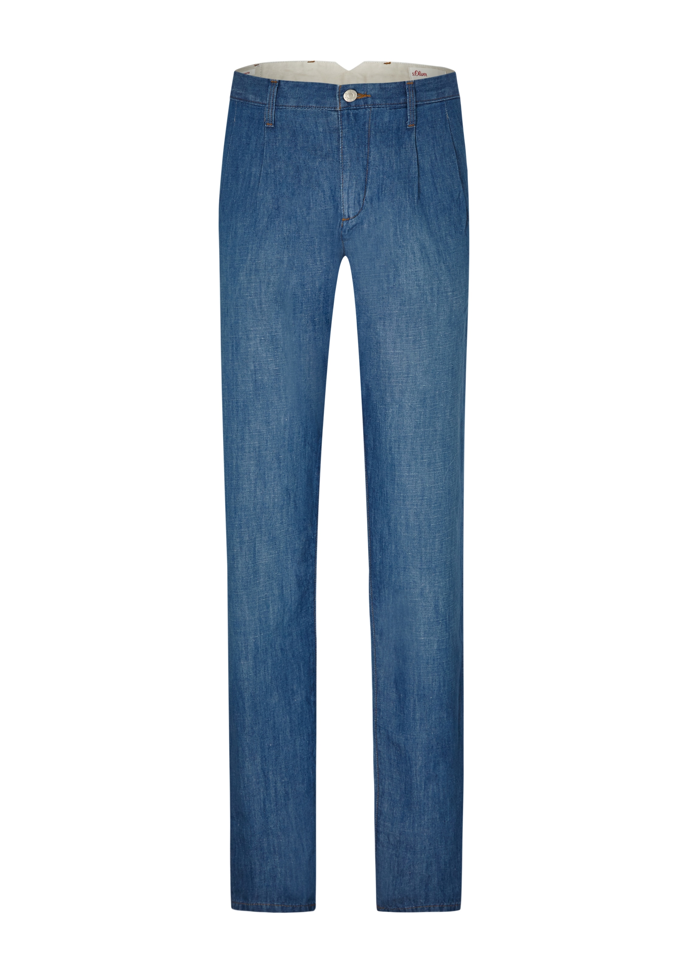 s.Oliver Regular Pleat-front jeans in Blue: front