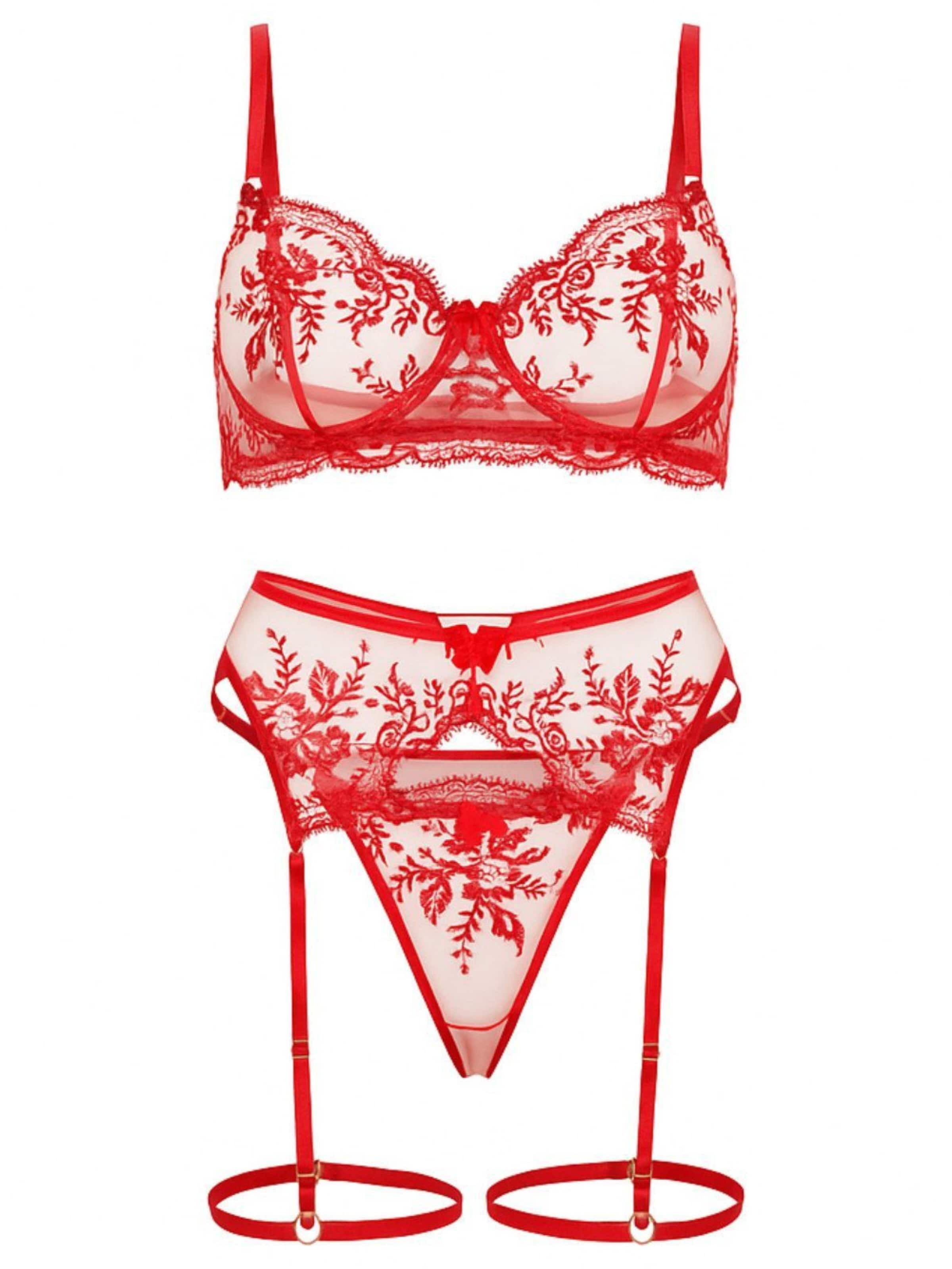 Orchibelle Wäsche-Sets 'Amara' in Rot: Vorderseite
