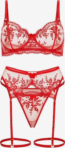 Orchibelle Wäsche-Sets 'Amara' in Rot: Vorderseite