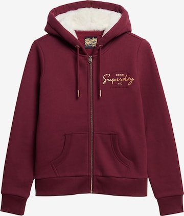 Superdry Sweatvest 'Luxe' in Rood: voorkant