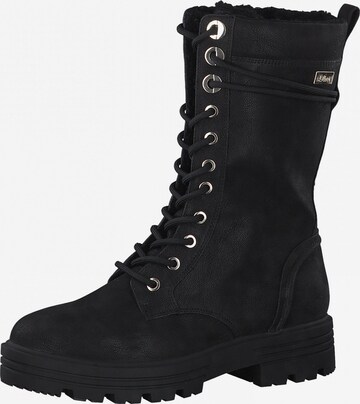 s.Oliver Lace-Up Boots in Black: front