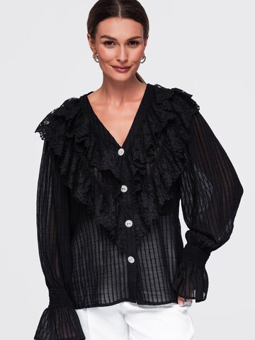 Ombre Blouse in Zwart