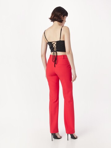HUGO Regular Trousers with creases 'Hovani' in Red