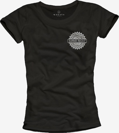 MAKAYA Shirt 'Karma Regelt' in schwarz, Produktansicht