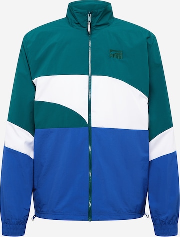PUMA Athletic Jacket 'Clyde' in Green: front