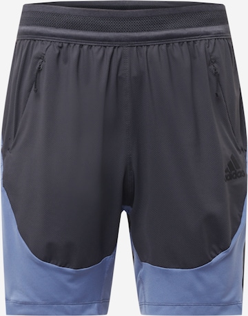 ADIDAS PERFORMANCE Workout Pants in Grey: front