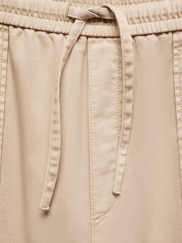 MANGO Szeroka nogawka Spodnie 'SUKI' w kolorze beżowy