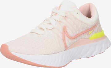 NIKE - Sapatilha de corrida 'React Infinity Run Flyknit 3' em bege: frente