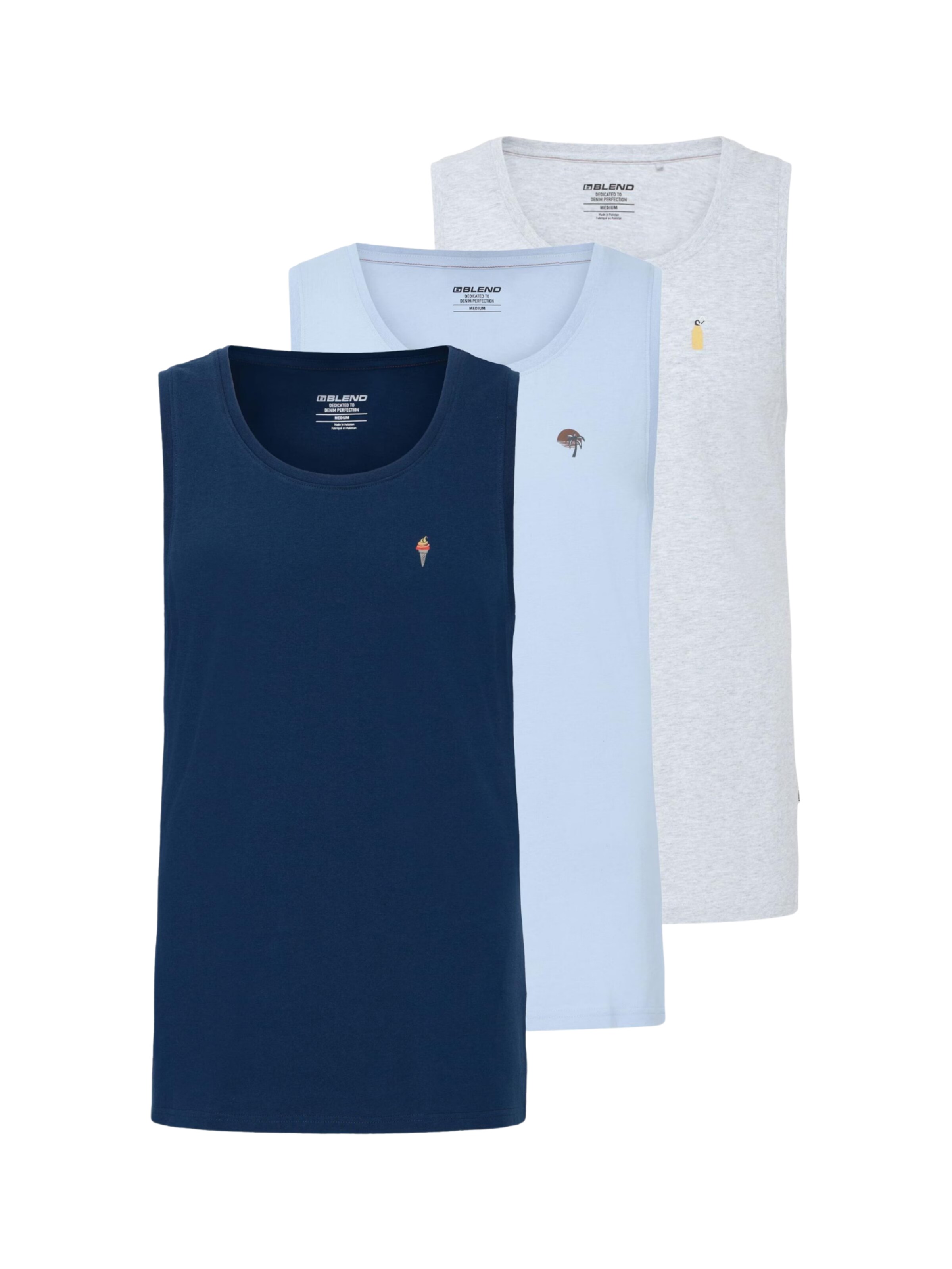 BLEND Shirt ' BHEmbo 3 Pack ' in Blue: front