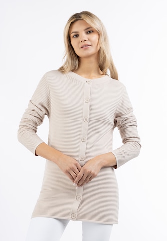 usha WHITE LABEL Gebreid vest 'Lynnea' in Beige: voorkant