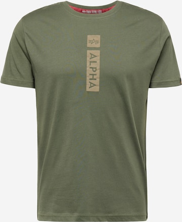 T-Shirt ALPHA INDUSTRIES en vert : devant