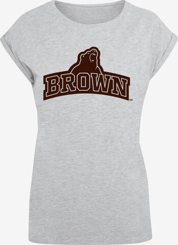 Merchcode Shirt 'Brown University - Bear' in Grijs: voorkant