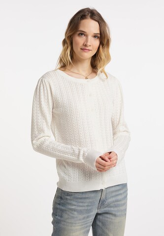 DreiMaster Vintage Knit cardigan in White: front