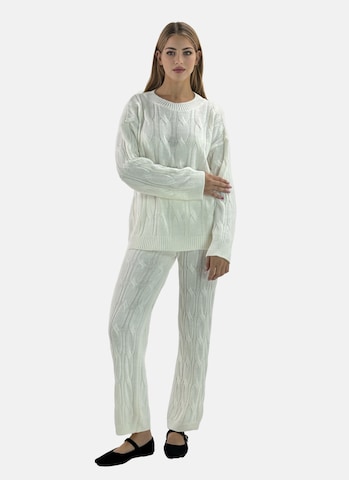 Elara Pantsuit in White: front