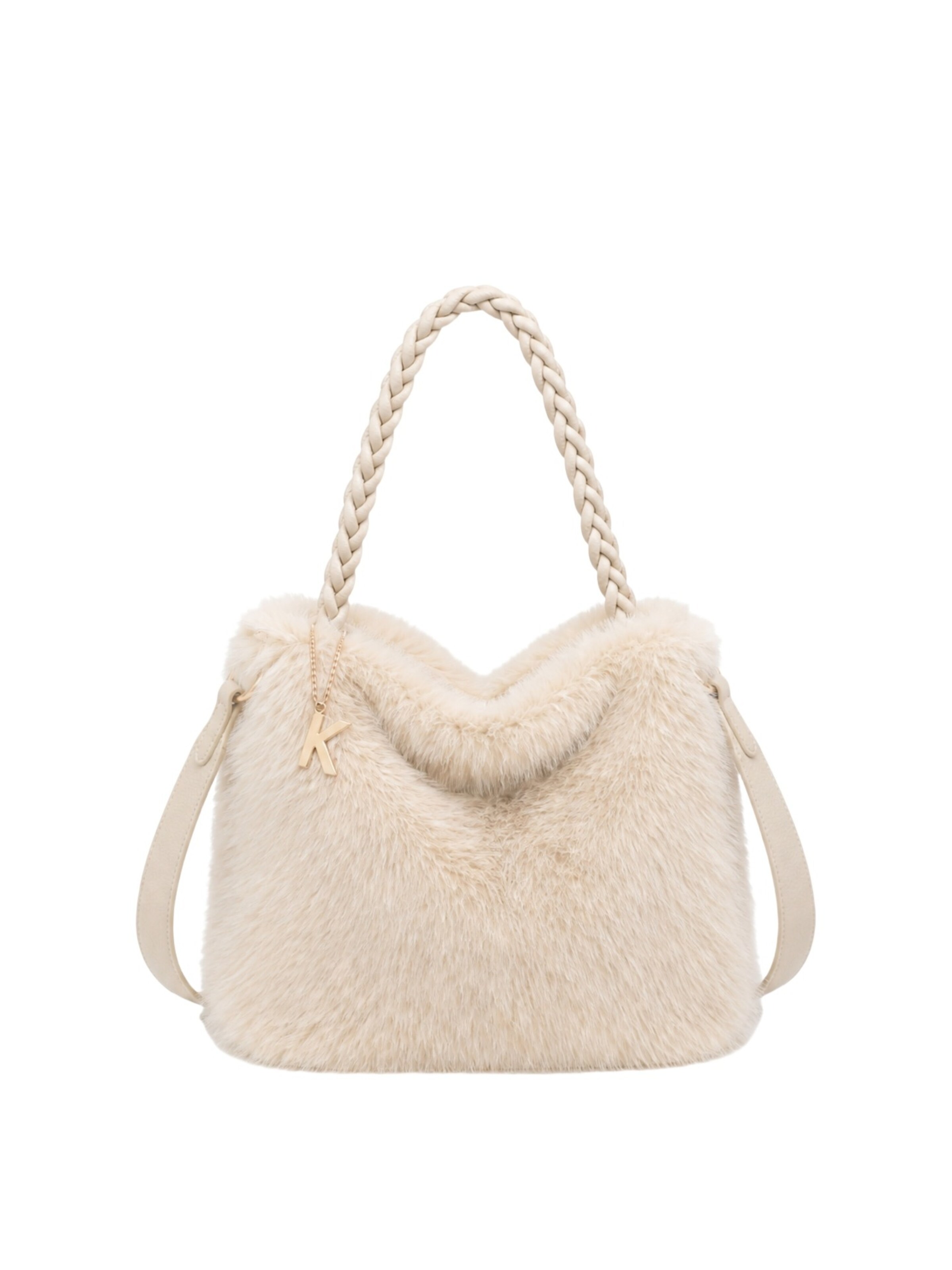 Borsa a mano di Kassandra in beige: frontale