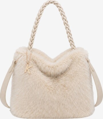 Borsa a mano di Kassandra in beige: frontale
