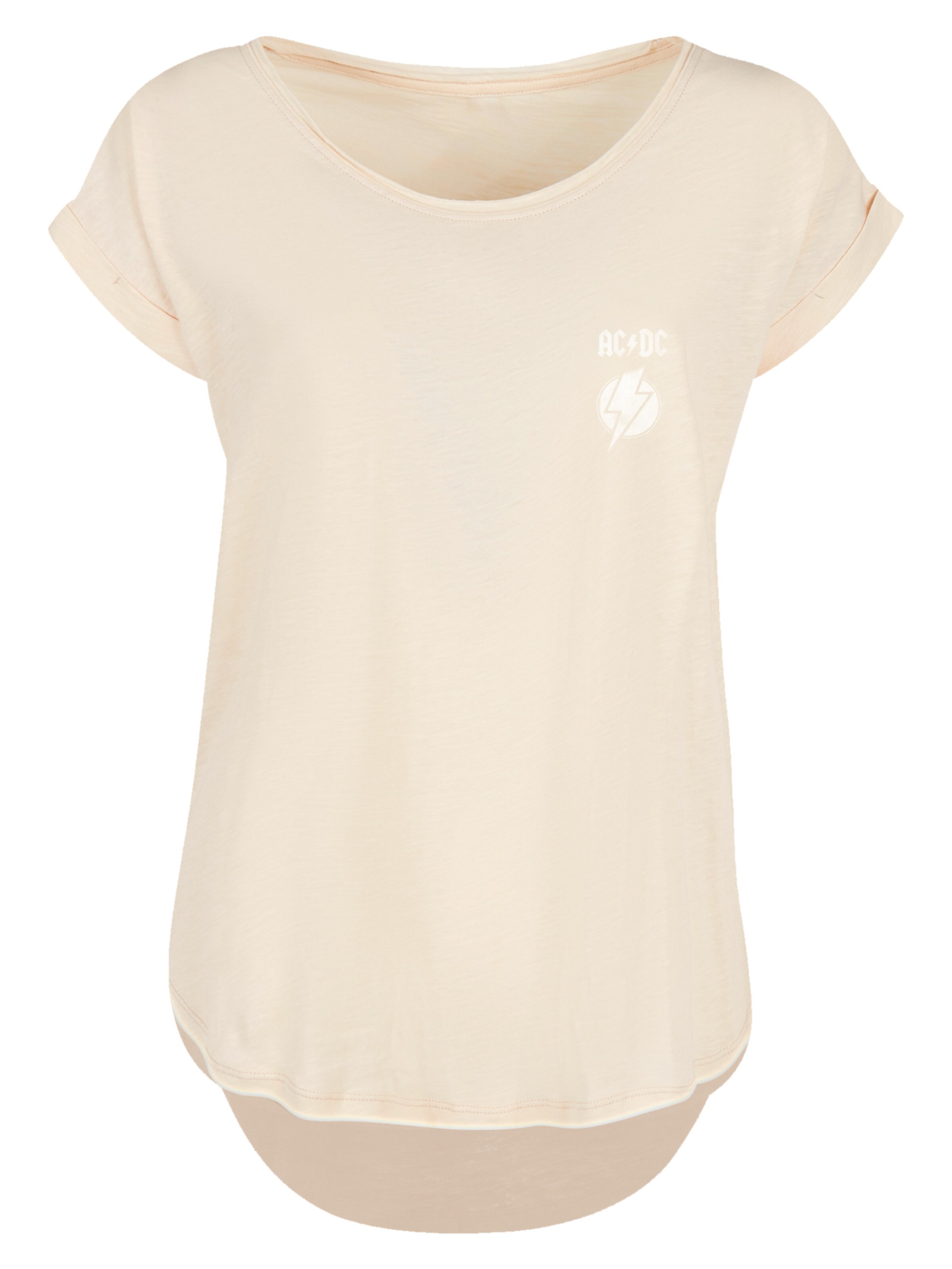 F4NT4STIC Shirt 'ACDC Lightning Bolt' in Beige: voorkant