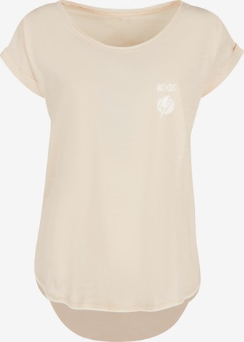F4NT4STIC Shirt 'ACDC Lightning Bolt' in Beige: voorkant