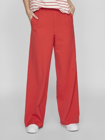 VILA Wide leg Bandplooibroek in Rood: voorkant