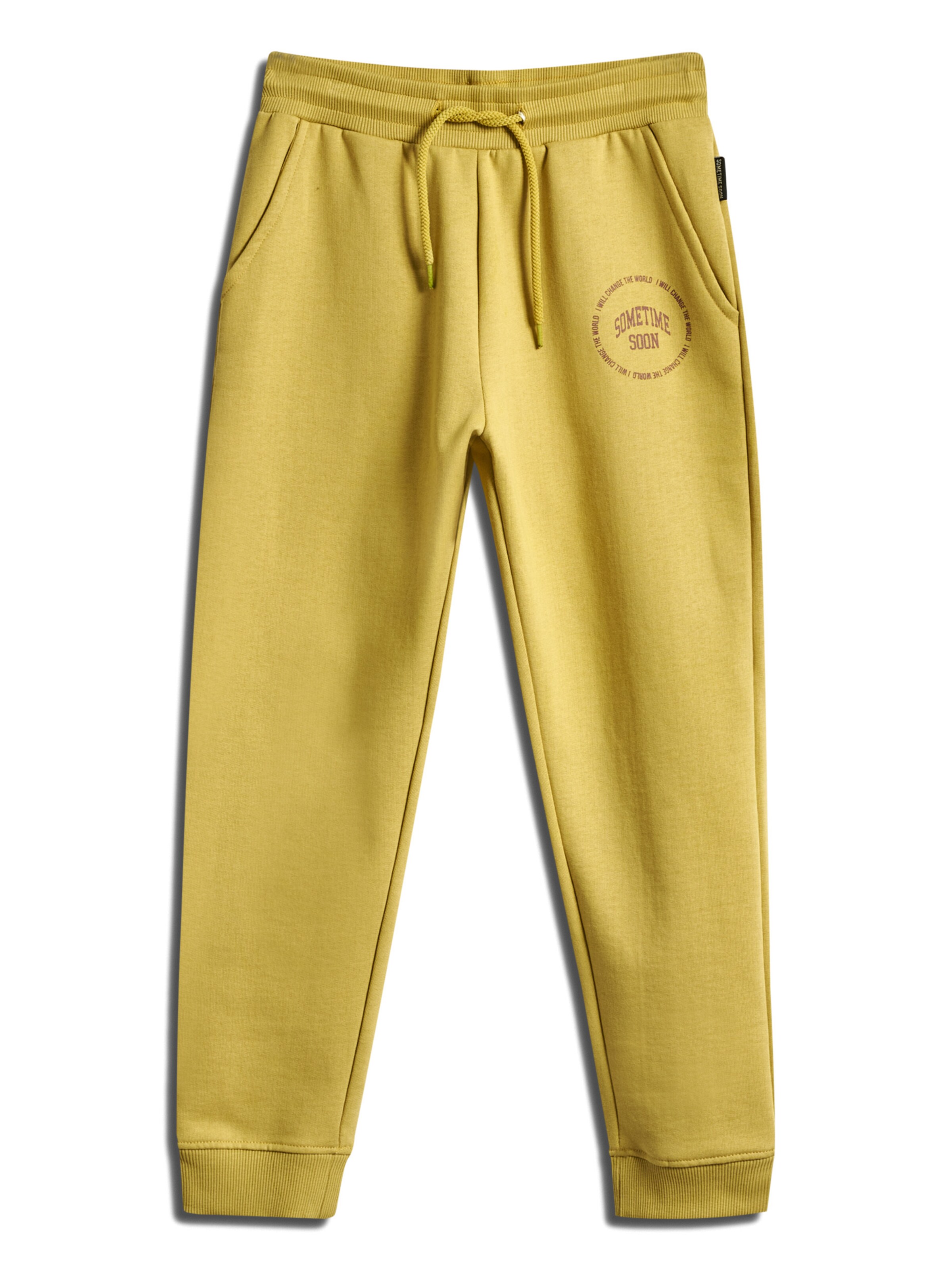 SOMETIME SOON Tapered Bukser 'Luna' i gul: forside