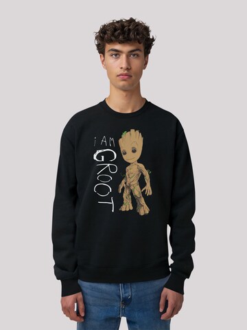 Sweat-shirt 'Marvel Guardians of the Galaxy Ich bin Groot' F4NT4STIC en noir : devant