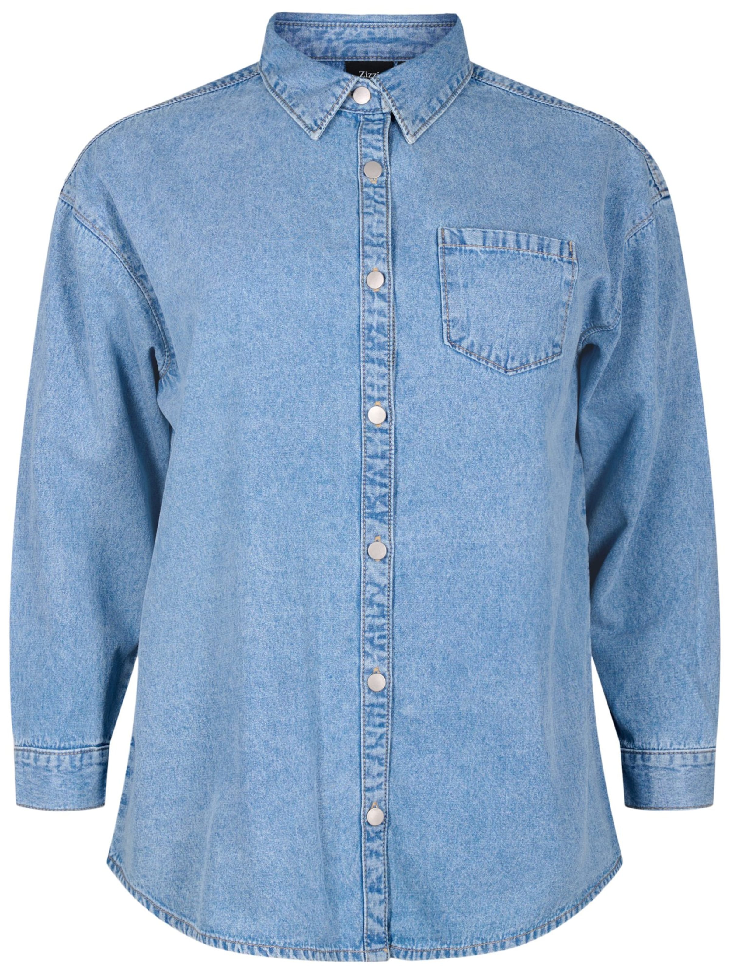 Zizzi Bluse 'JEVA' in Blau: Vorderseite