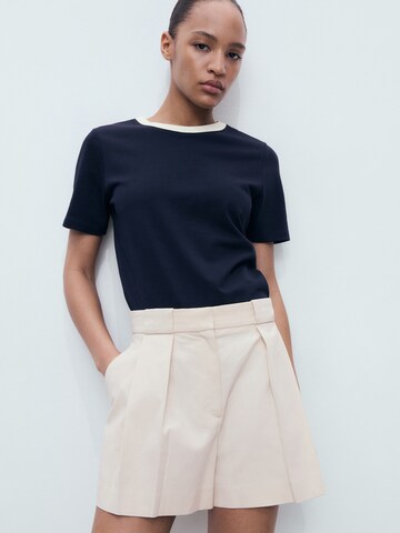 MANGO Regular Pleated Pants 'GRETA' in Beige