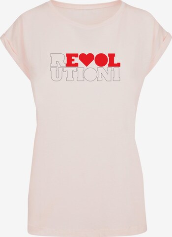 Merchcode Shirt 'Beatles - Revolution Lights' in Roze: voorkant