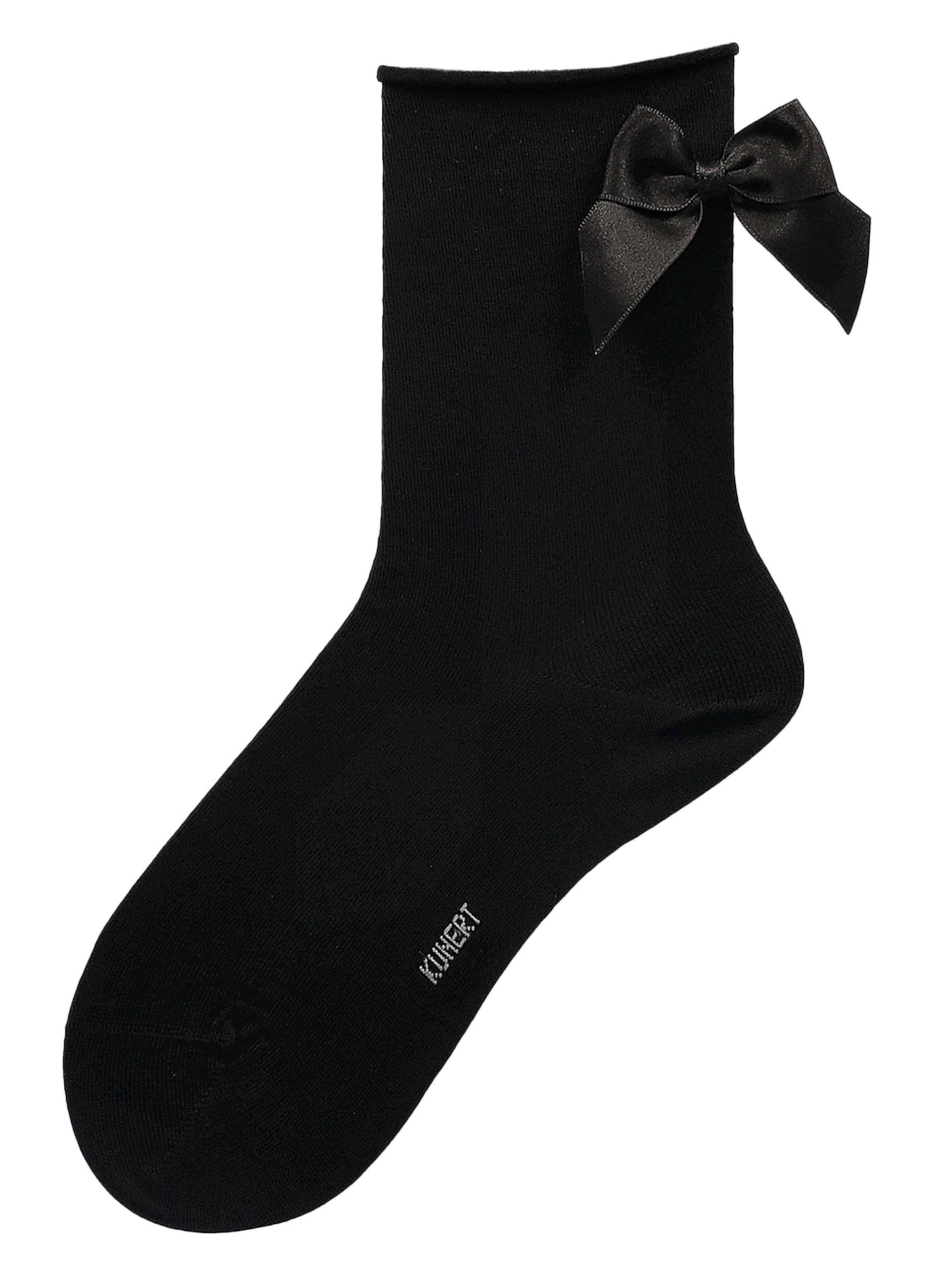 KUNERT Socks 'Ribbon Love' in Black: front